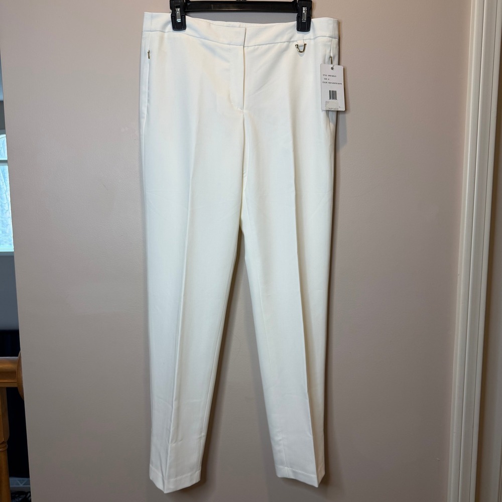 NWD Zac & Rachel White Slim Leg Dress Pants Trousers Womens Size 8 Career Office
